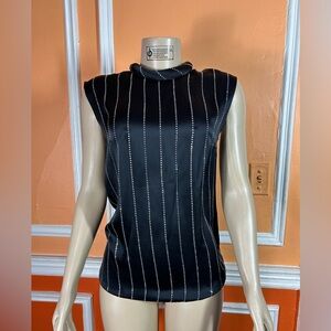 Stella McCartney Womens Black Sleeveless Embellished Satin